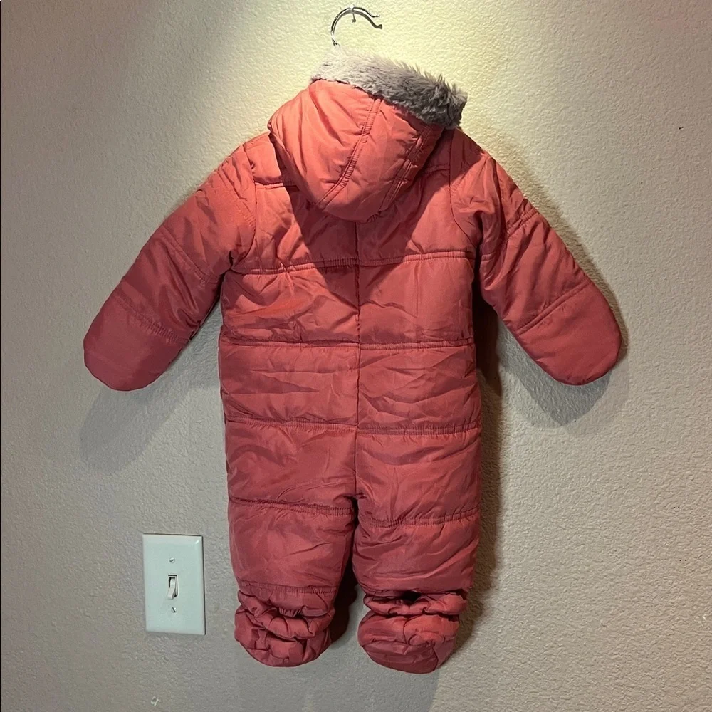 First Impressions Baby Girl’s Pink Faux Fur Footed Snowsuit Bunting 3-6 Months